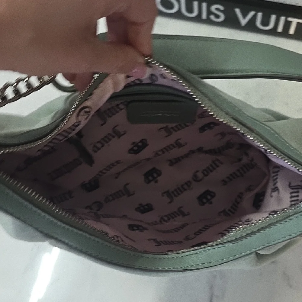 Juicy Couture Green Suede Shoulder Bag